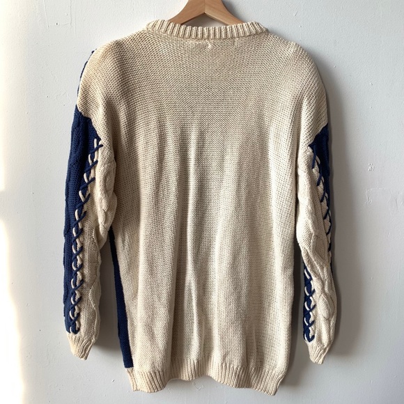 Vintage Gibson contrast chunky knit sweater L - Picture 4 of 11